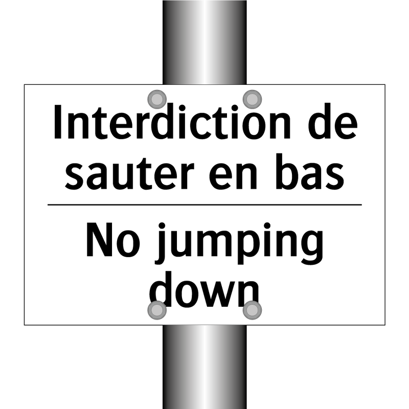 Interdiction de sauter en bas - No jumping down