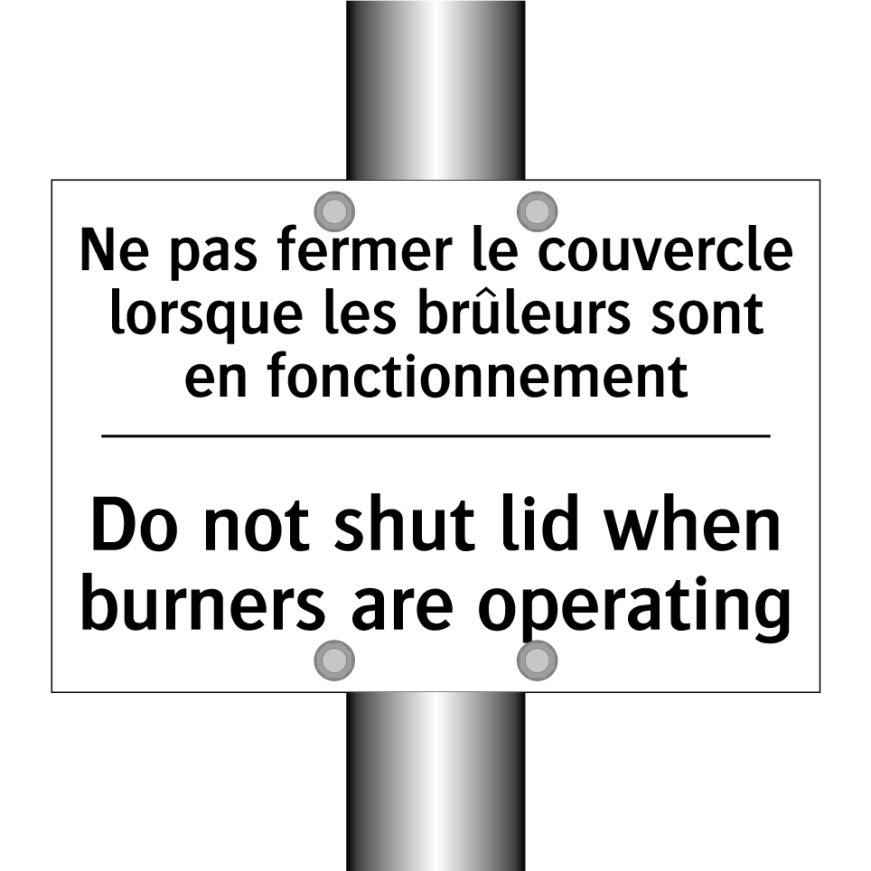 Ne pas fermer le couvercle lorsque  /.../ - Do not shut lid when burners are  /.../