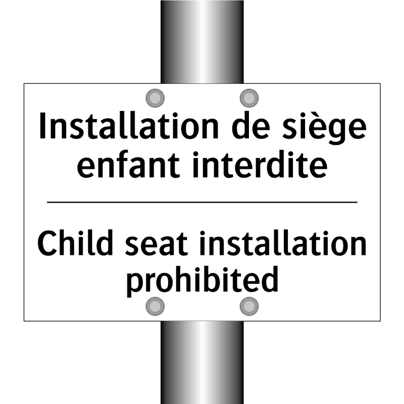 Installation de siège enfant interdite /.../ - Child seat installation prohibited /.../