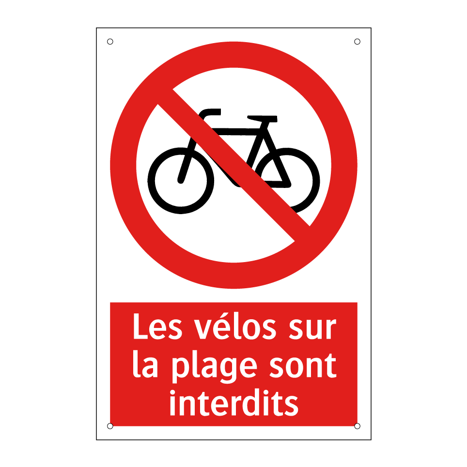 Les vélos sur la plage sont interdits