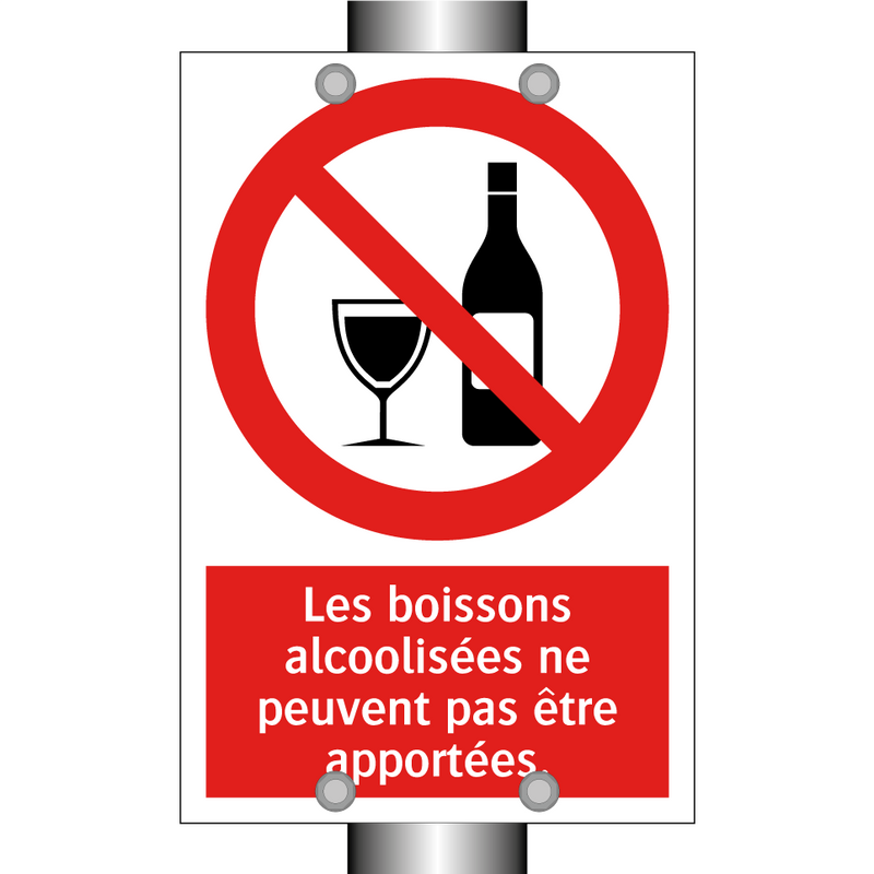 Les boissons alcoolisées ne peuvent pas être apportées.