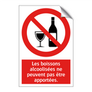 Les boissons alcoolisées ne peuvent pas être apportées.