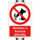 Animaux à fourrure interdits