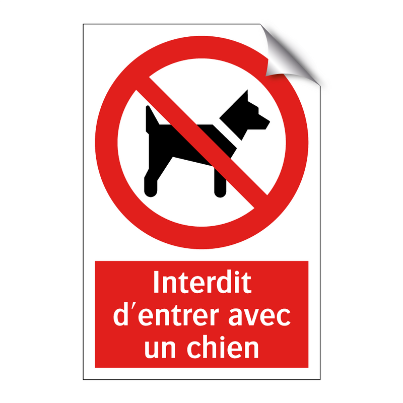 Interdit d'entrer avec un chien