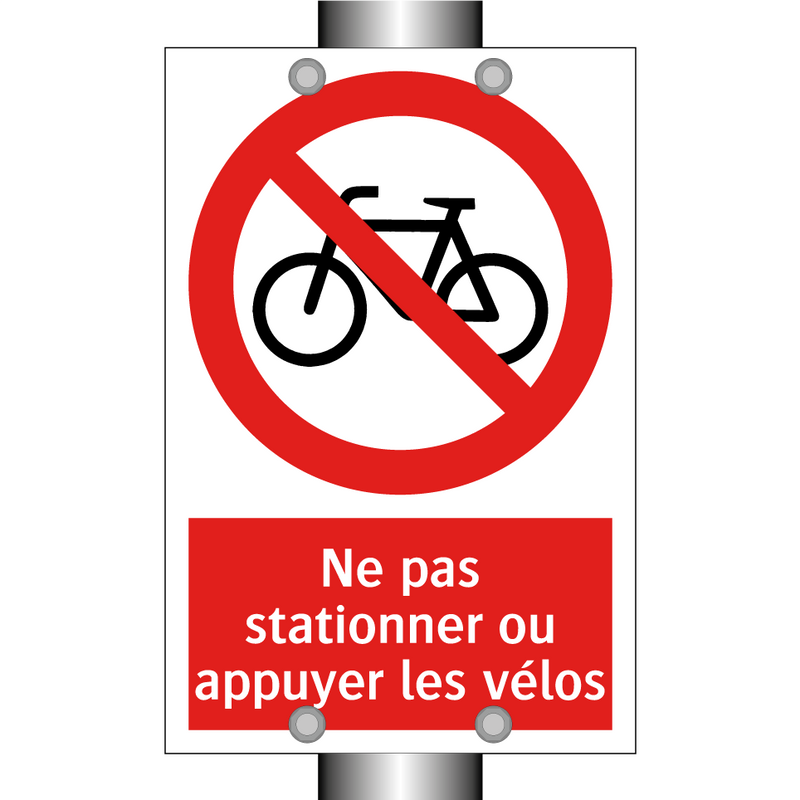 Ne pas stationner ou appuyer les vélos