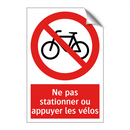 Ne pas stationner ou appuyer les vélos