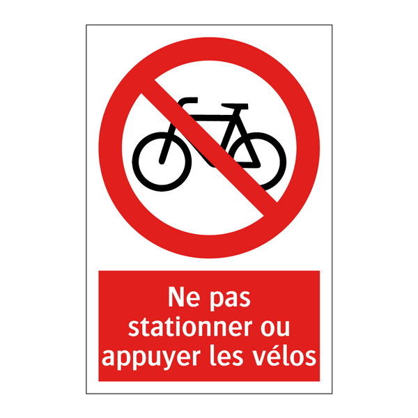 Ne pas stationner ou appuyer les vélos