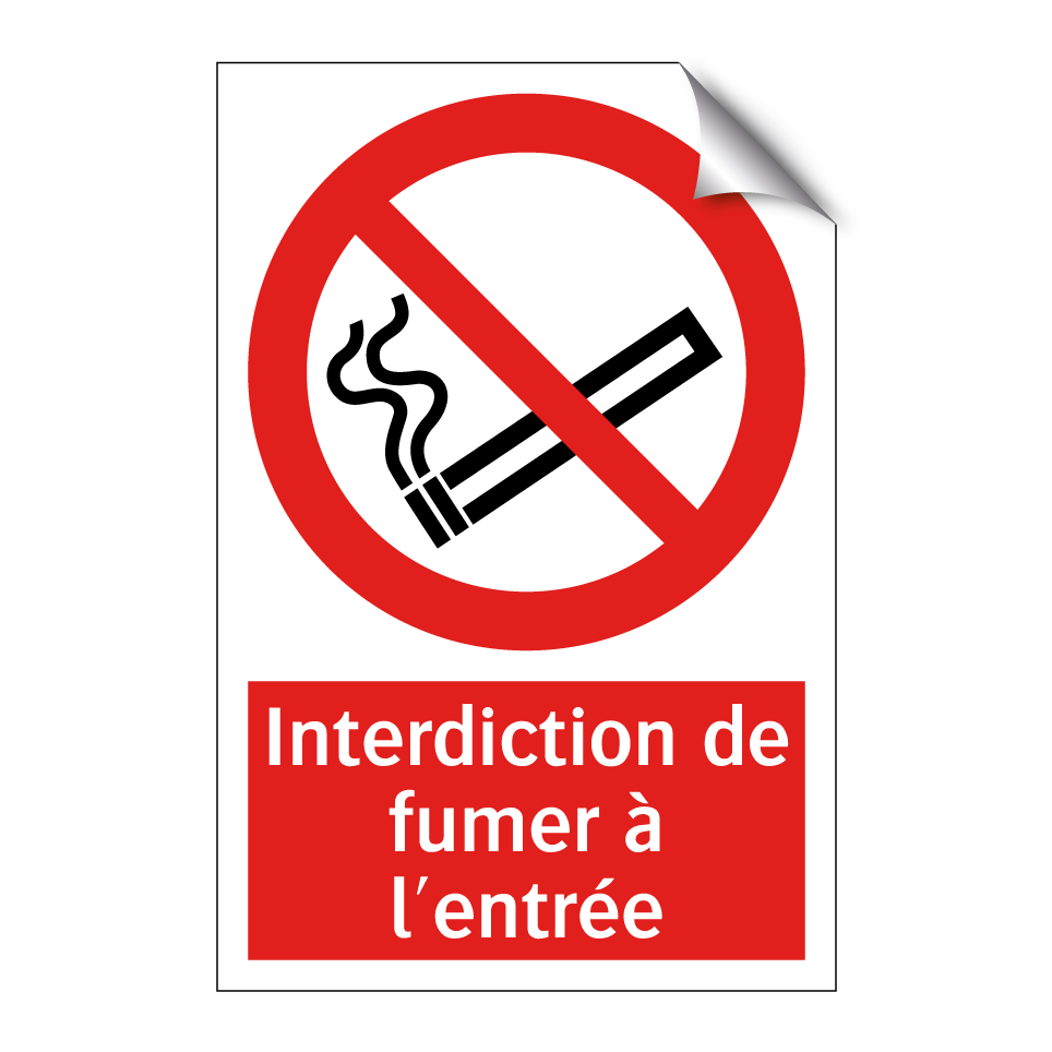 Interdiction de fumer à l'entrée