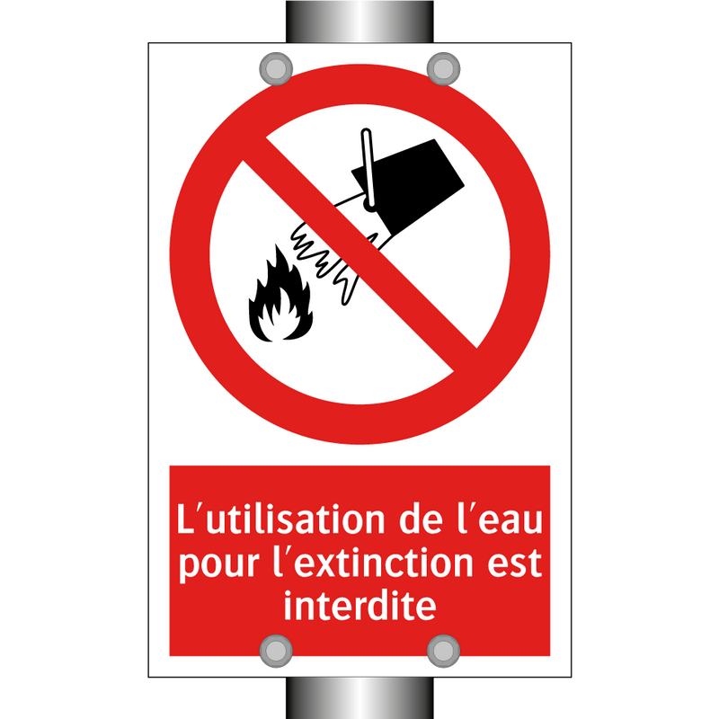 L'utilisation de l'eau pour l'extinction est interdite