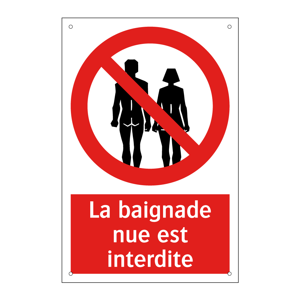 La baignade nue est interdite