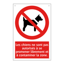 Les chiens ne sont pas autorisés à se promener librement et à contaminer la zone.