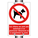 Les chiens ne sont pas autorisés à se promener librement et à contaminer la zone.