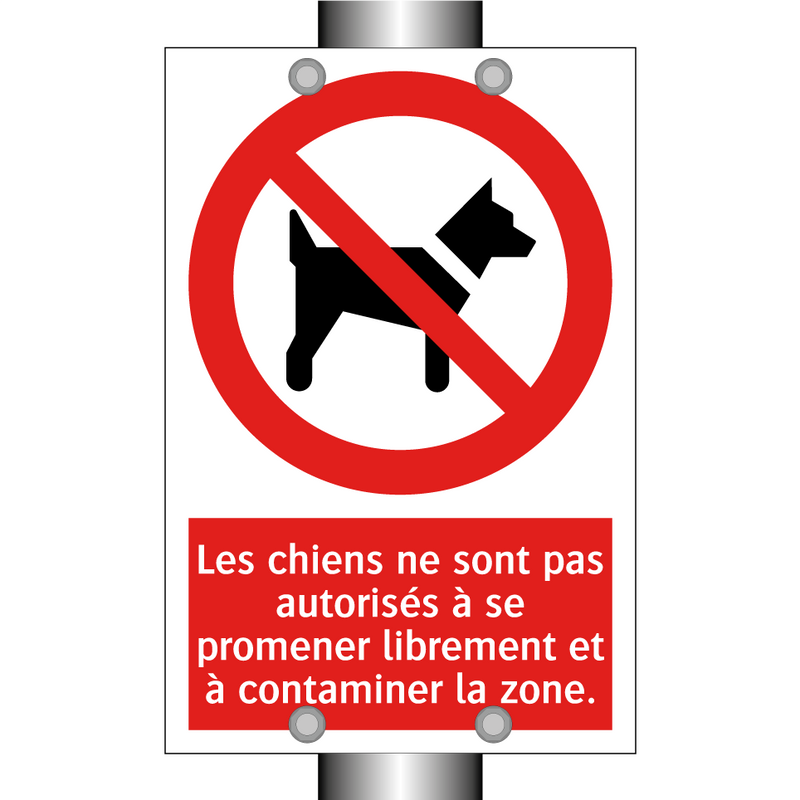 Les chiens ne sont pas autorisés à se promener librement et à contaminer la zone.