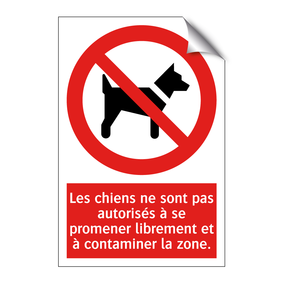Les chiens ne sont pas autorisés à se promener librement et à contaminer la zone.