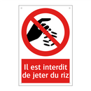 Il est interdit de jeter du riz
