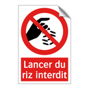 Lancer du riz interdit