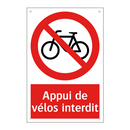 Appui de vélos interdit