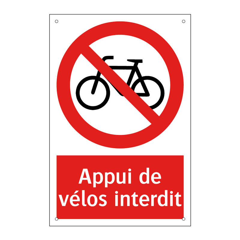 Appui de vélos interdit