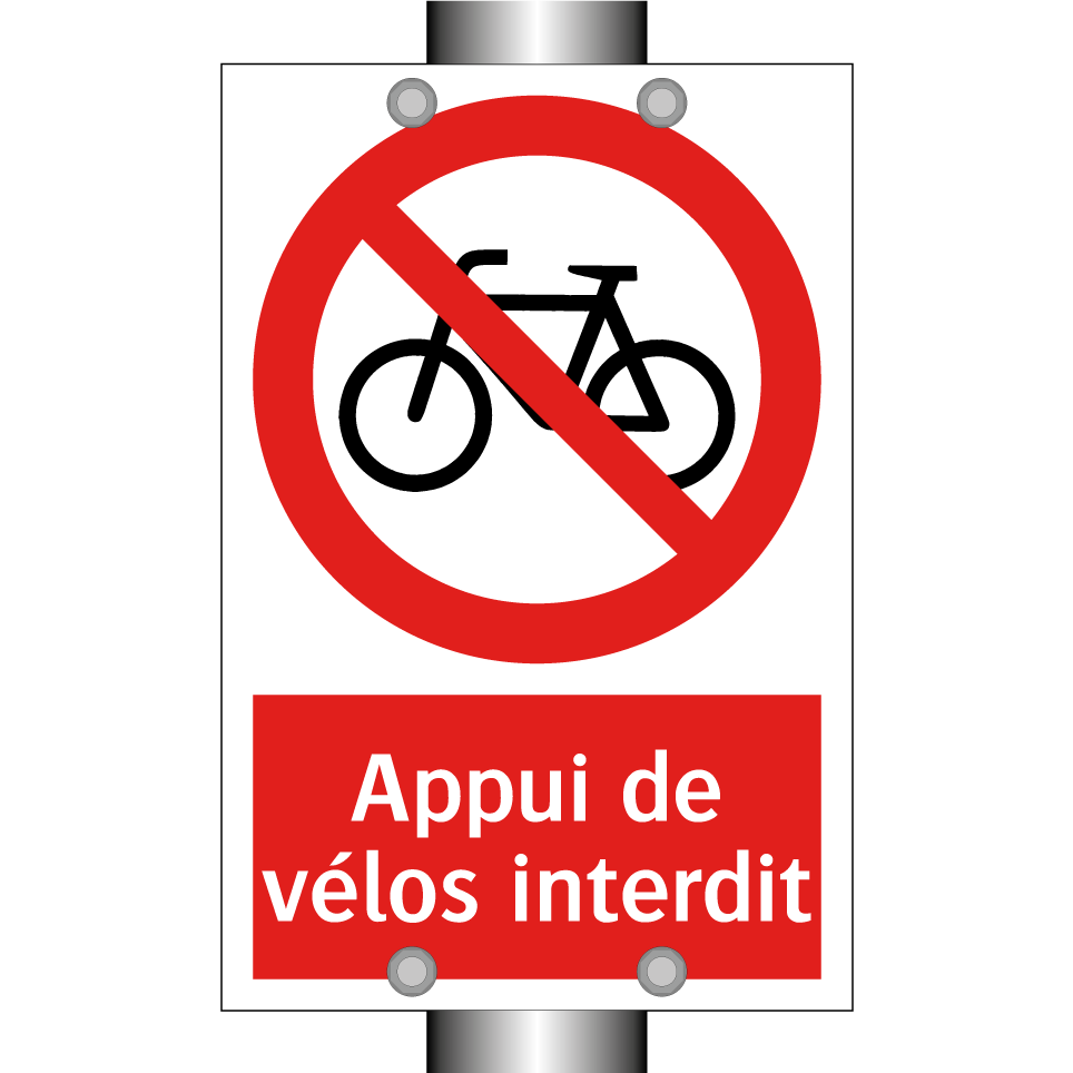 Appui de vélos interdit