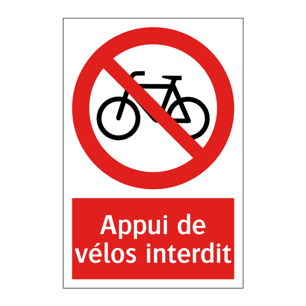 Appui de vélos interdit