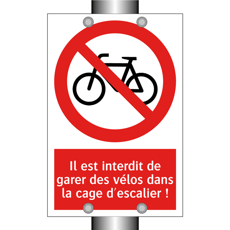 Il est interdit de garer des vélos dans la cage d'escalier !