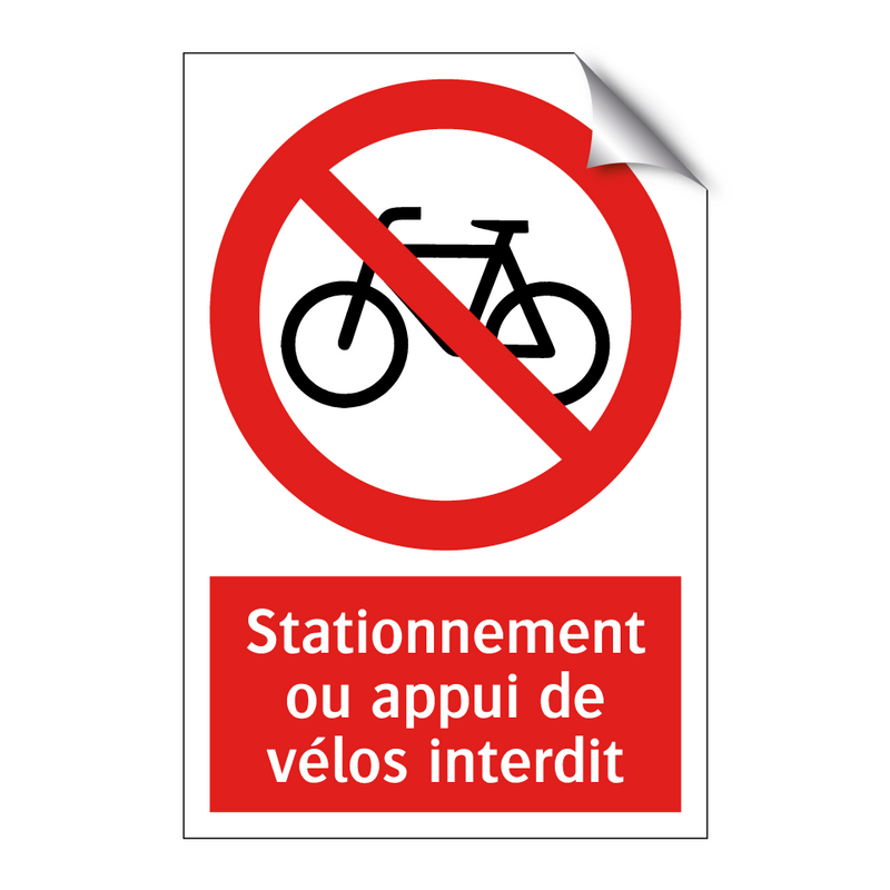 Stationnement ou appui de vélos interdit