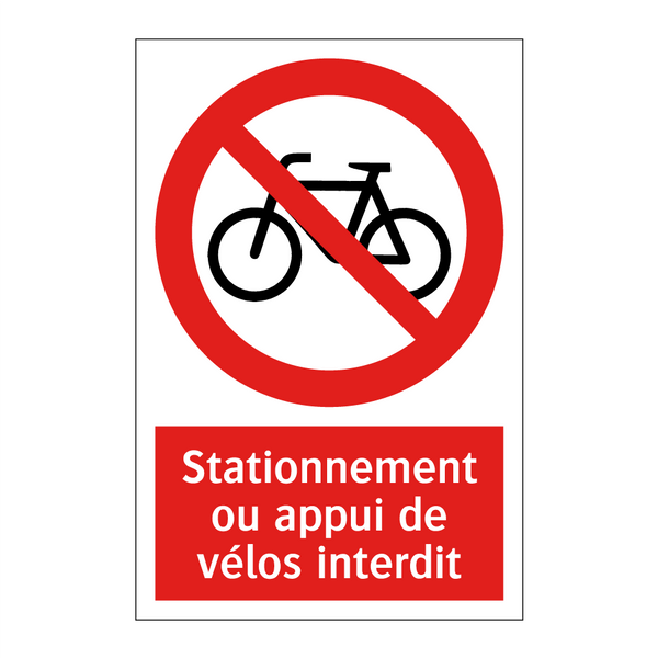 Stationnement ou appui de vélos interdit