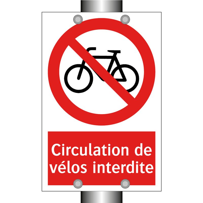 Circulation de vélos interdite