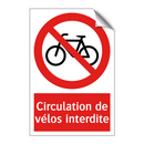 Circulation de vélos interdite