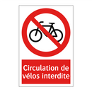 Circulation de vélos interdite
