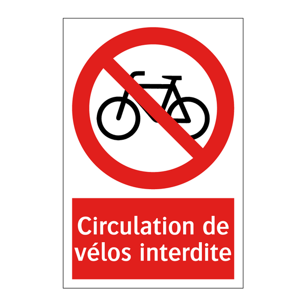 Circulation de vélos interdite
