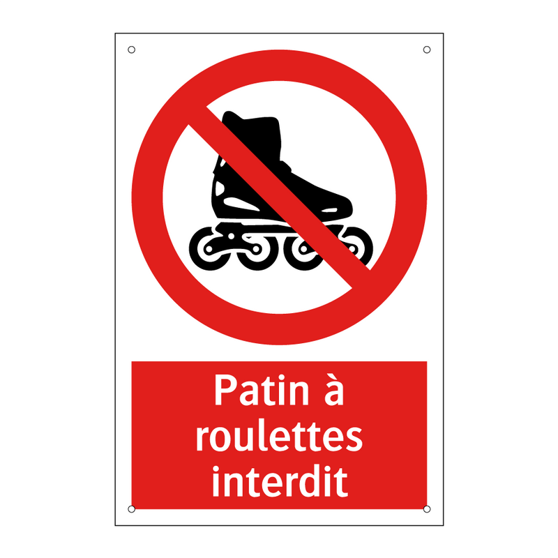 Patin à roulettes interdit