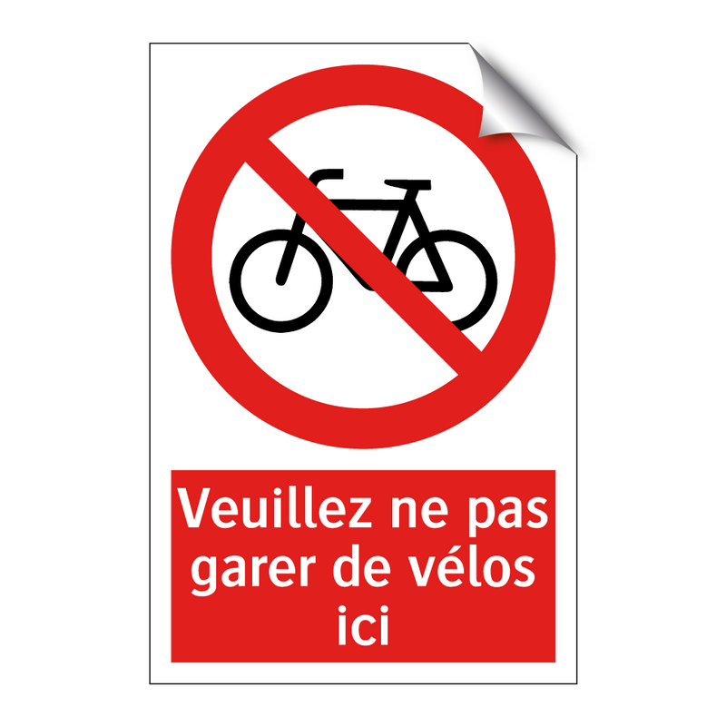 Veuillez ne pas garer de vélos ici