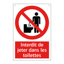 Interdit de jeter dans les toilettes