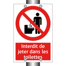 Interdit de jeter dans les toilettes