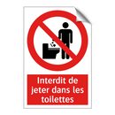 Interdit de jeter dans les toilettes