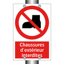 Chaussures d'extérieur interdites
