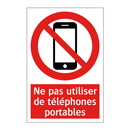 Ne pas utiliser de téléphones portables