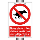 Nous aimons les chiens, mais pas leurs déjections !