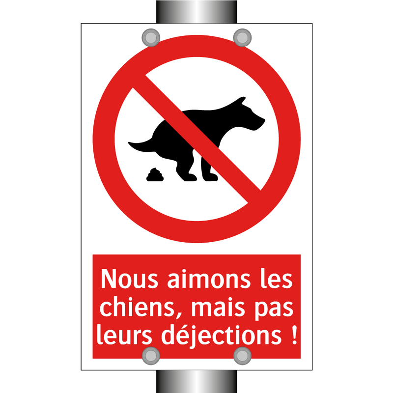 Nous aimons les chiens, mais pas leurs déjections !