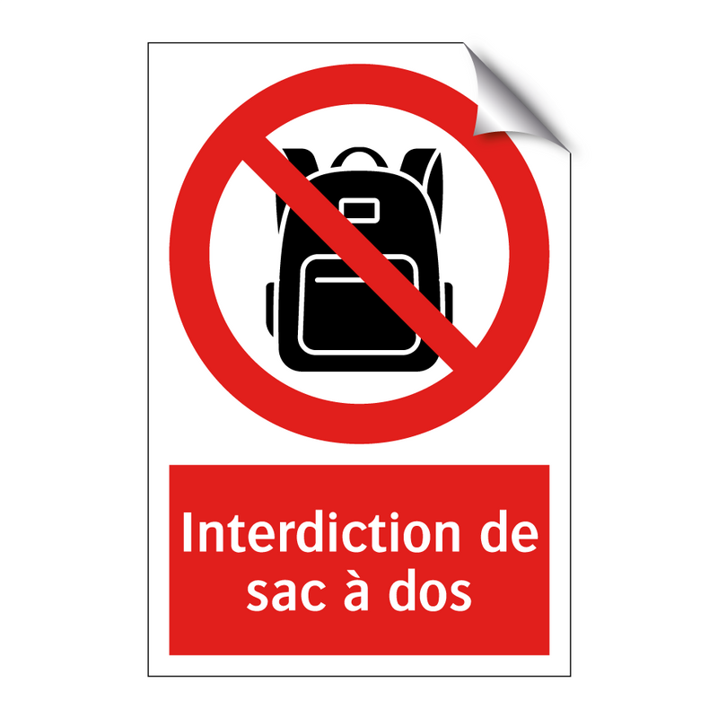 Interdiction de sac à dos