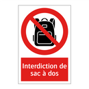 Interdiction de sac à dos