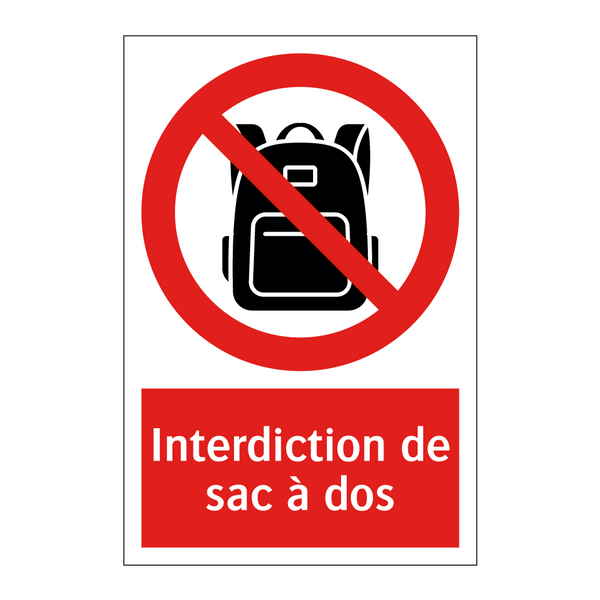 Interdiction de sac à dos