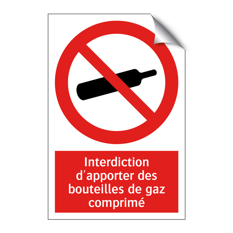 Interdiction d'apporter des bouteilles de gaz comprimé