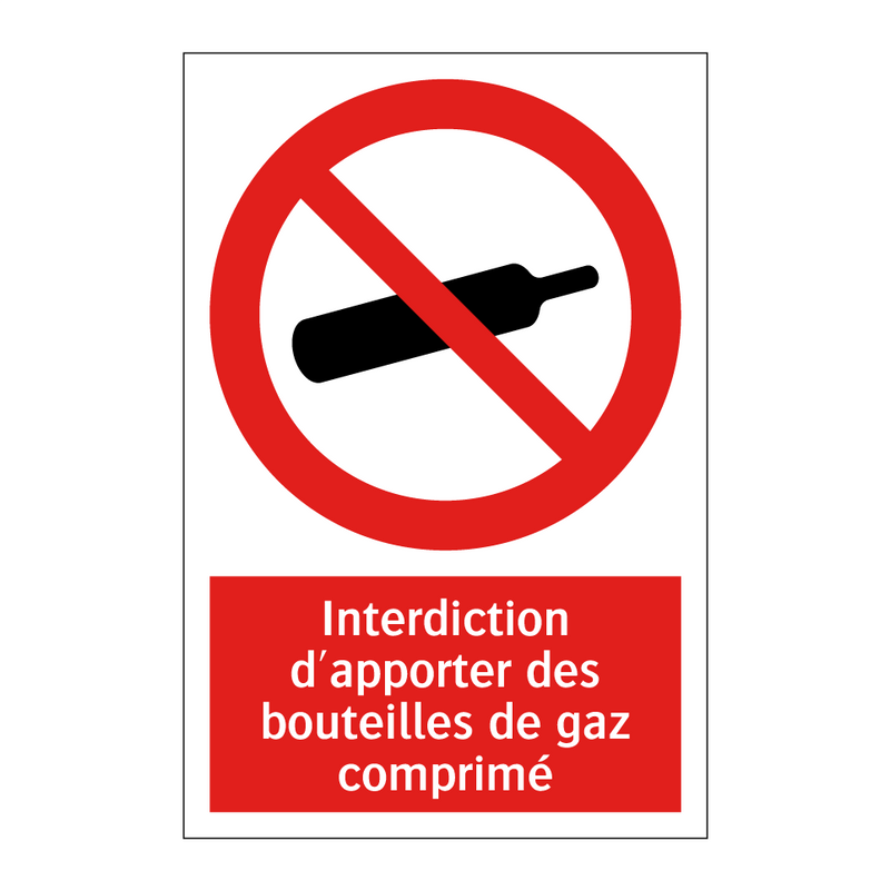 Interdiction d'apporter des bouteilles de gaz comprimé