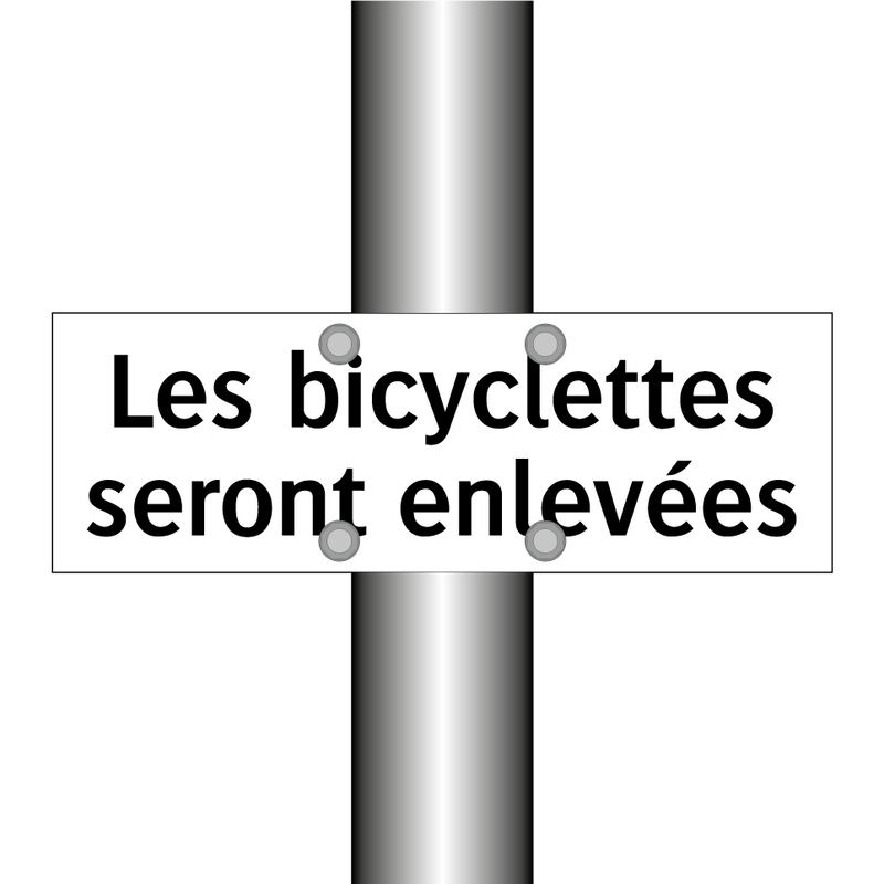 Les bicyclettes seront enlevées