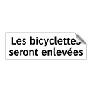 Les bicyclettes seront enlevées