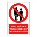 Zone Nudiste - Veuillez respecter la culture naturiste