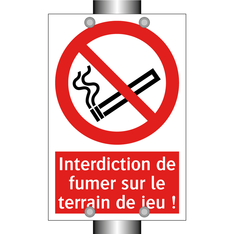 Interdiction de fumer sur le terrain de jeu !