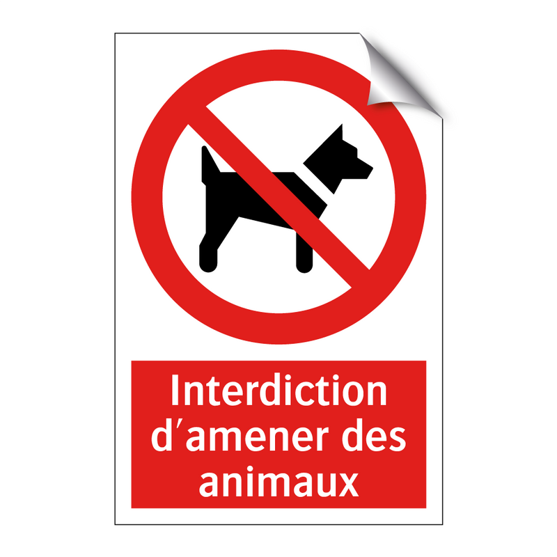 Interdiction d'amener des animaux